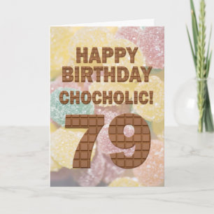 Carte 79e anniversaire au chocolat