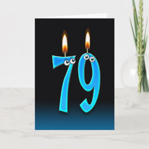 Carte 79e anniversaire bougies
