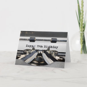 Carte 79e anniversaire Retro Typewriter