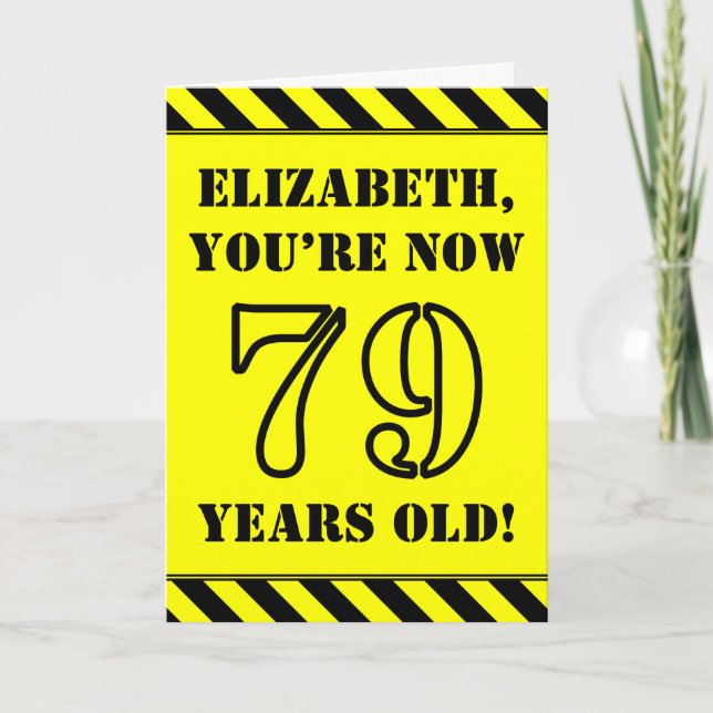 Carte 79e anniversaire : texte de style crayon amusant,  (Devant)