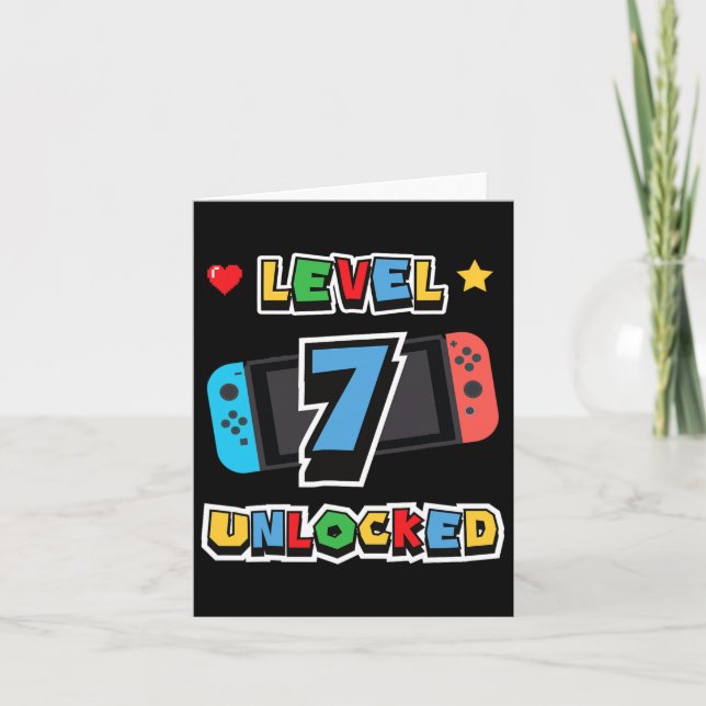 Carte 7 Déverrouillé 7e anniversaire Enfants jeu vidéo 7 (Devant)