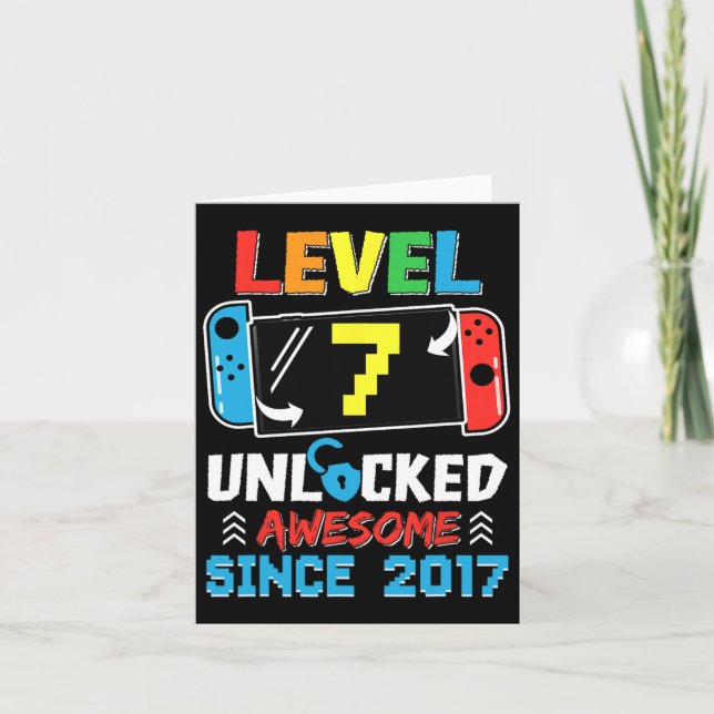 Carte 7 Déverrouillé Awesome Depuis 2017 Jeu Vidéo Anniv (Devant)