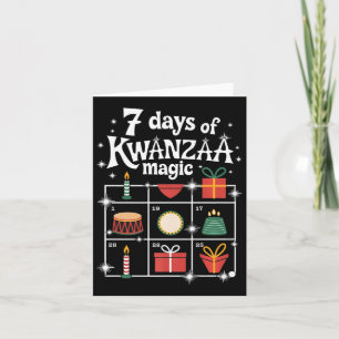 Carte 7 Jours de Kwanzaa Kinara Magie Symbole Festif