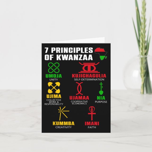 Carte 7 Principes de célébration de Kwanzaa Panafricain  (Devant)