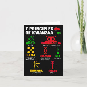 Carte 7 Principes de célébration de Kwanzaa Panafricain 