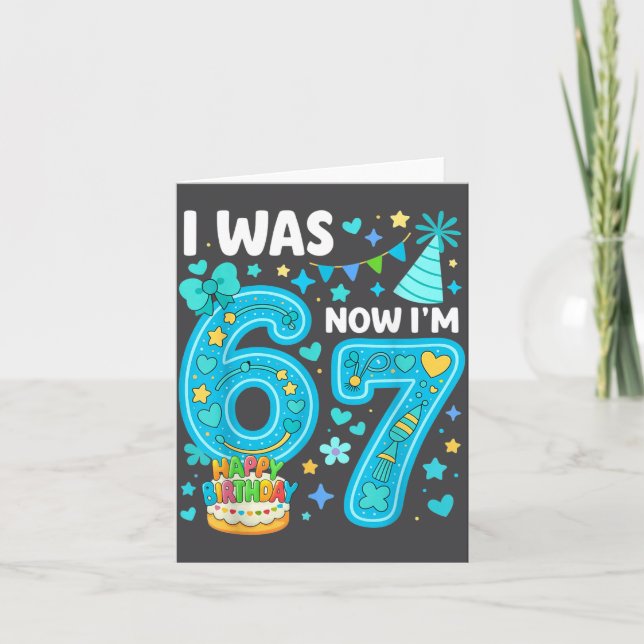 Carte 7 Year Old Birthday Boy I Was 6 Now I'm 7 67 Funny (Devant)