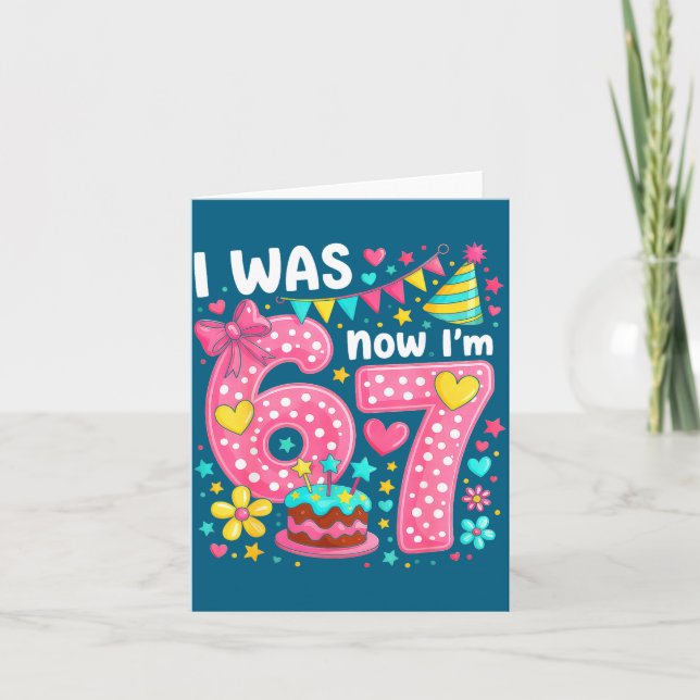 Carte 7 Year Old Birthday I Was 6 Now I'm 7  (Devant)