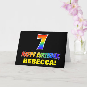 Carte 7e anniversaire : Bold, amusant, simple, arc-en-ci