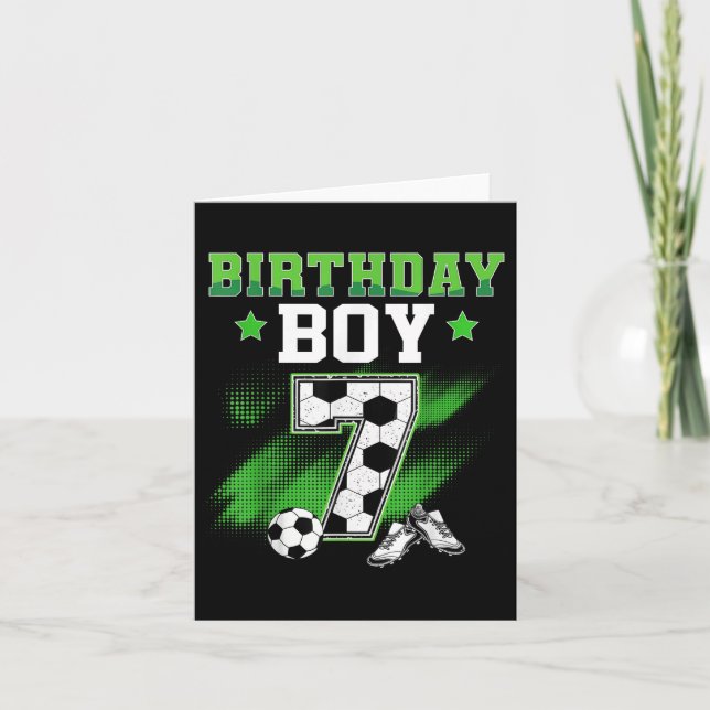 Carte 7e anniversaire Boy Soccer 7 ans Sport vieux 7 ans (Devant)