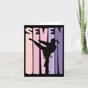 Carte 7e anniversaire Cadeau Karate Retro Taekwondo Mart