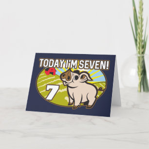Carte 7e anniversaire de l'enfant Aujourd'hui, je suis s