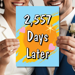 Carte 7e anniversaire de mariage en jours Sept ans plus 