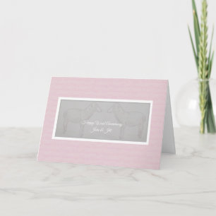 Carte 7e anniversaire de mariage laine mari/femme mouton