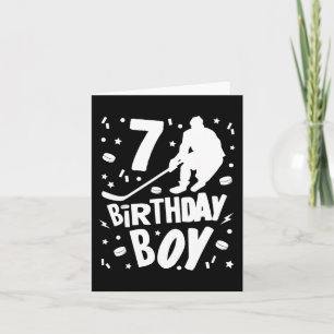 Carte 7e anniversaire Garçon Hockey sur glace Enfants 7