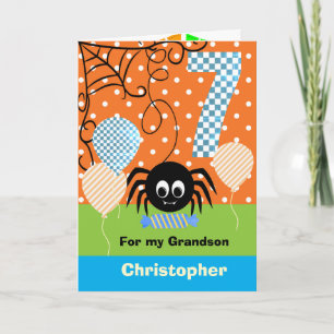 Carte 7e anniversaire Halloween pour petit-fils