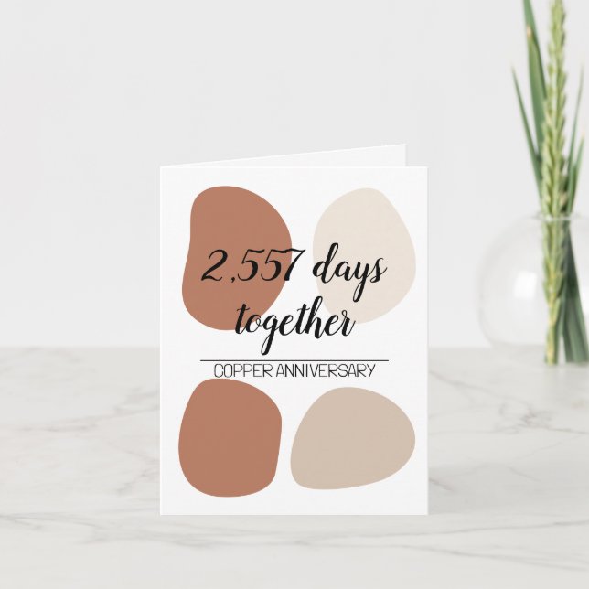 Carte 7e anniversaire mariage moderne Septième (Devant)