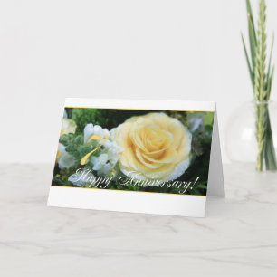 Carte 7e anniversaire Mariage - Rose jaune