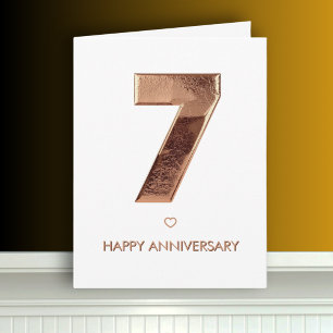 Carte 7e anniversaire minimaliste du Mariage