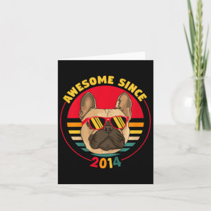 Carte 7e anniversaire Retro French Bulldog Awesome depui