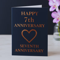 7e anniversaire, thème en cuivre avec photo et ann