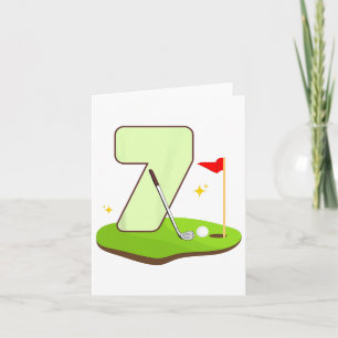 Carte 7e Golf Anniversaire Golfeur 7 Ans Anniversaire Pa