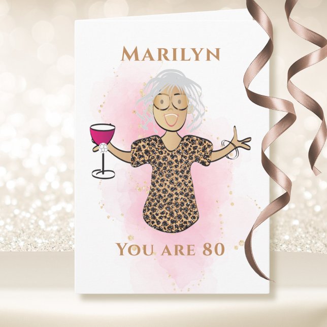 Carte 80 ans et fabuleux Anniversaire 80 ans d'une Afro- (Créateur téléchargé)