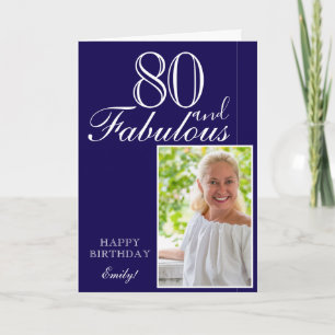Carte 80 ans et Fabuleux Élégant Photo d'anniversaire de
