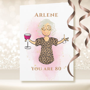 Carte 80 ans et Fantastique Dame Drôle 80e Anniversaire