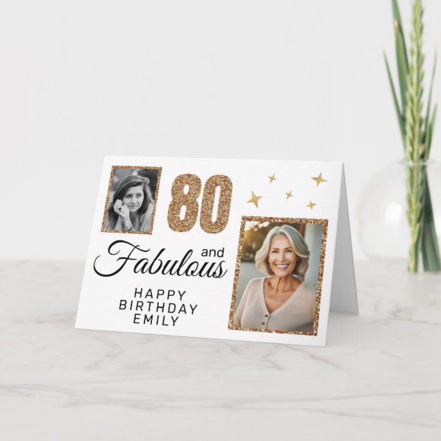 Carte 80 et Fabulous Gold Parties scintillant 2 Photo 80 (Devant)