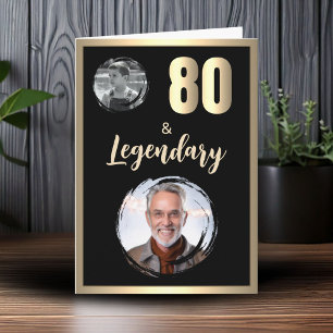 Carte 80 & Légendaire 2 Photos 80e Anniversaire Or