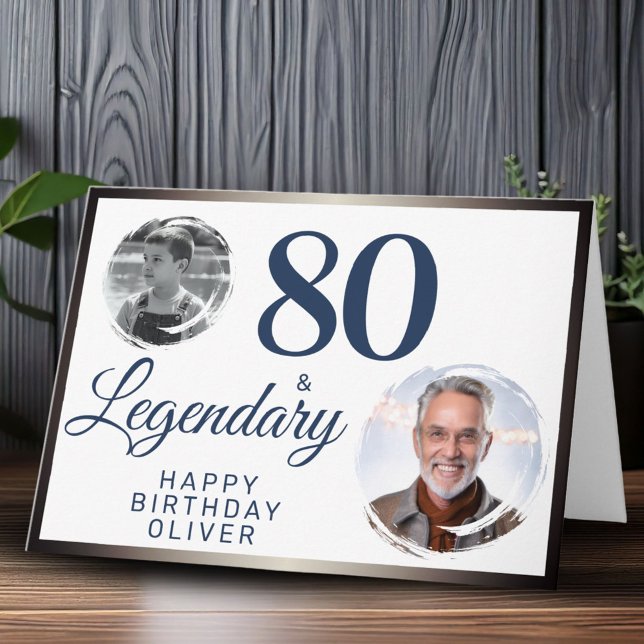 Carte 80 & Legendary Metallic 2 Photos 80e Anniversaire (Créateur téléchargé)