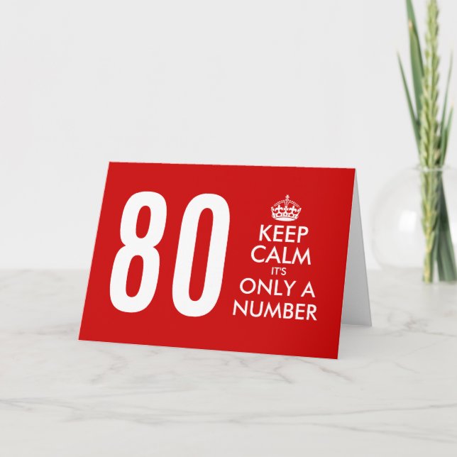 Carte 80e anniversaire | Calme c'est seulement un  (Devant)