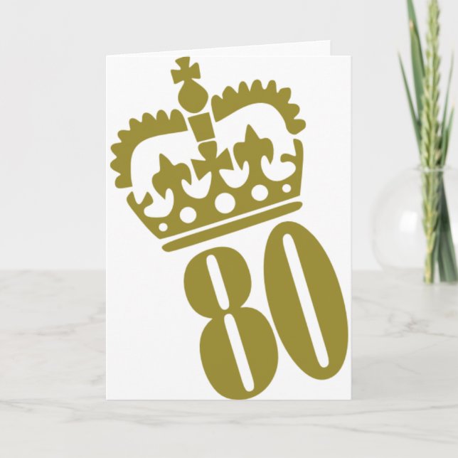 Carte 80e anniversaire - Numéro - Quatre-vingts (Devant)