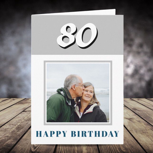 Carte 80e anniversaire Photo personnalisée (Créateur téléchargé)