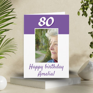 Carte 80e anniversaire Photo personnalisée Joyeux annive