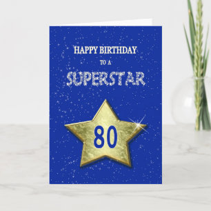 Carte 80e anniversaire pour une Superstar