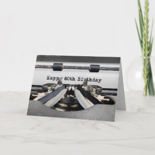 Carte 80e anniversaire Retro Typewriter