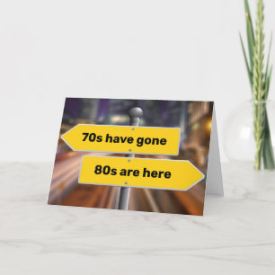 Carte 80e Anniversaire Rue Jaune Signes Ajouter Votre No