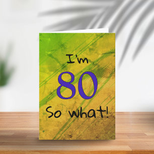Carte 80e anniversaire vert drôle