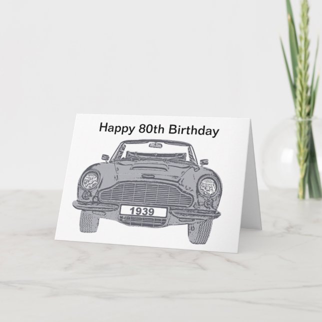 Carte 80ème anniversaire pour les amateurs de voit (Devant)