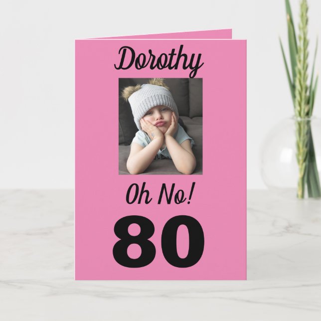 Carte 80ème Oh Non ! Anniversaire Funny Grumpy Girl Card (Devant)