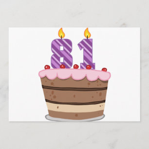 Carte 81 ans sur le gâteau d'anniversaire