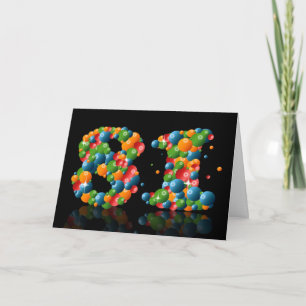 Carte 81e anniversaire avec des nombres formés de balles