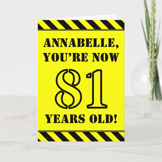 Carte 81e anniversaire : Jeu de style graphique, Nom per (Devant)