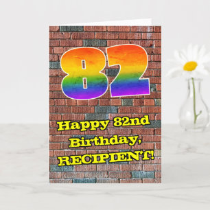 Carte 82e anniversaire : Arc en ciel inspiré par les gra
