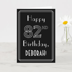 Carte 82e anniversaire : Art Déco Style # 82 & Nom perso