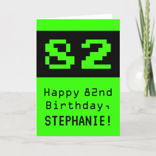 Carte 82e anniversaire : Nerdy / Geeky Style "82" et nom
