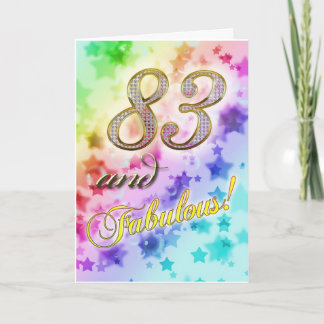 Carte 83e anniversaire pour quelqu'un Fabulous