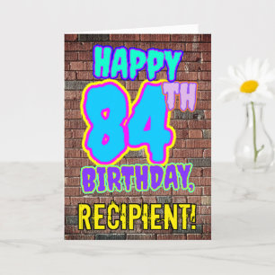 Carte 84e anniversaire - Amusant, Graffiti urbain inspir