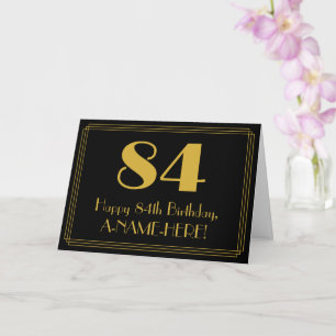 Carte 84ème anniversaire : Art Déco Inspiré Look "84" + 